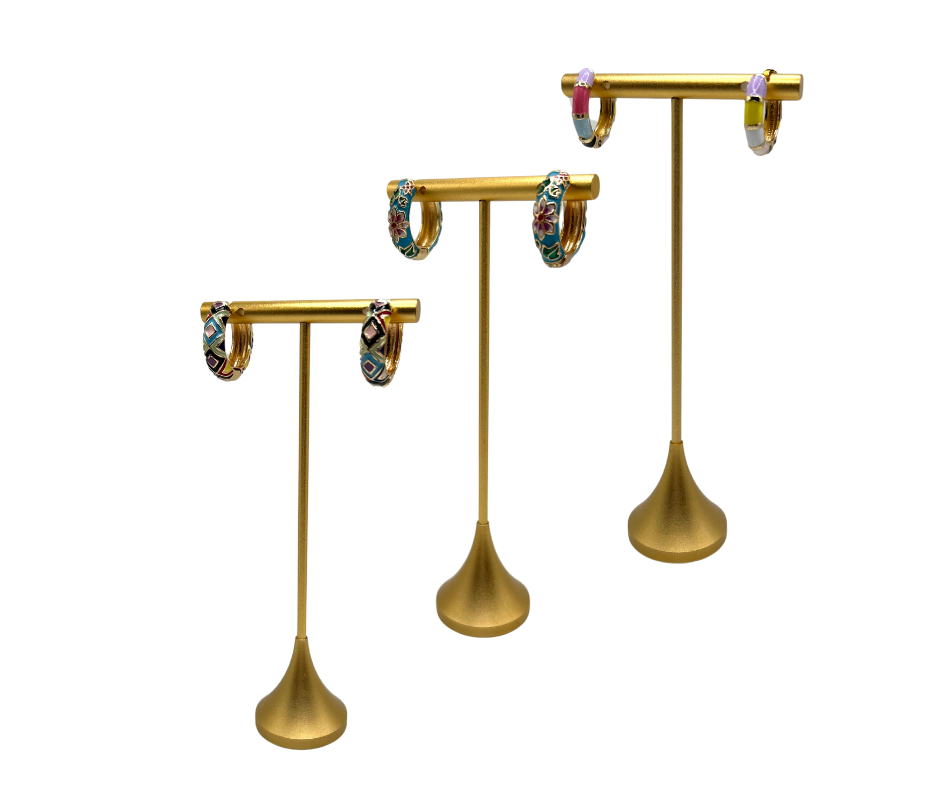 Enamel Hoops:  Stripes, Blue Flowers, Squares