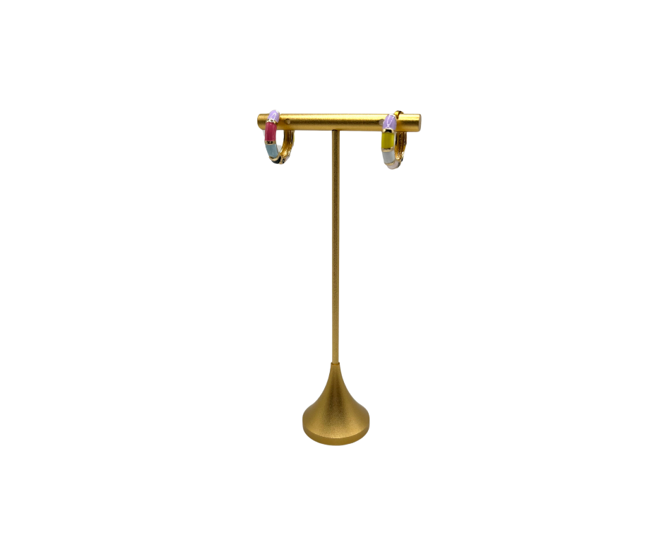 Enamel Hoops:  Stripes, Blue Flowers, Squares