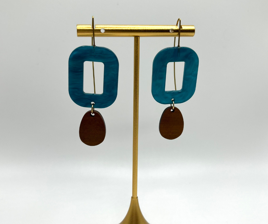 Blue Gemini earrings